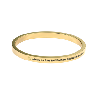 Fashion Bangle 316L Stainless Steel PVD Gold Plating Resistant Sustainable Jewelry Accessory - Product Image 2