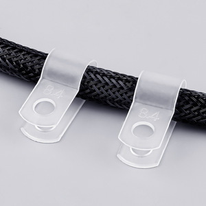Clip de câble en nylon de type Chcc R 23R pour la gestion des câbles, blanc et noir - Product Image 2