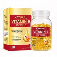 Complément alimentaire naturel à la vitamine E en gélules molles 100 % naturelles, 400 UI, antioxydant, soutient la santé de la peau, des cheveux et des ongles, marque privée