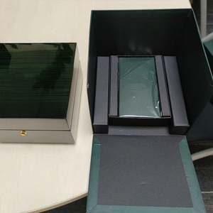 Factory Direct Dark Green Wooden Watch <b>Box</b> <b>Black</b> PU Lining Watch Storage <b>Box</b> with Accessories Custom Logo Luxury Watch Packaging - Product Image 3