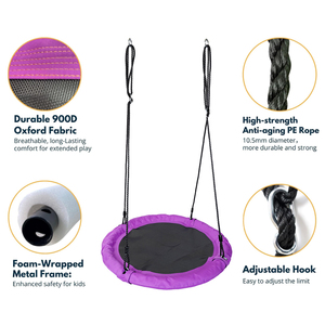 รังทรงกลมสีม่วงสำหรับเด็กลานสนามเด็กเล่นในสวนหลังบ้านมีความปลอดภัยแบบพกพาในร่มสีม่วงทันสมัย - Product Image 3