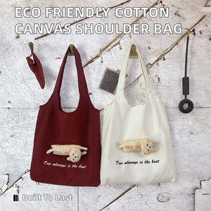 Bolso de Hombro de Lona de Algodón Estilo Bohemio Vintage para Mujer, con Cierre de Cremallera, Reutilizable y Ecológico para Estudiantes, Venta al Por Mayor - Product Image 2