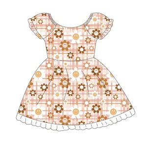 Qingli – robe de soirée à fleurs pour bébé fille, épaules dénudées, manches smockées, été