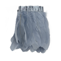Noir couture tissu ruban plume d'oie frange garniture pour bricolage artisanat vêtements robe Costume chapeau accessoire fête décor à la maison
