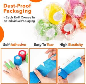 Gran oferta, vendaje autoadhesivo, vendaje Atlético elástico, vendaje cohesivo, calcetín <span class=keywords><strong>de</strong></span> fútbol, cinta cohesiva no tejida para juegos <span class=keywords><strong>de</strong></span> fútbol - Product Image 3