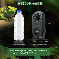 REPTIZOO Purificateur d'air pour reptiles 4-en-1 avec filtre à charbon, accessoires pour terrarium de dragon barbu