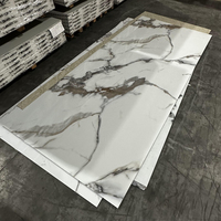Prix d'usine, alternative au marbre en PVC, imitation marbre pour murs, revêtement UV, haute brillance, résistant aux rayures, plaque décorative de 3 mm
