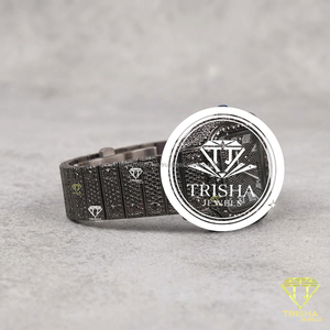 Montre de Luxe à Diamants Moissanite Noirs, Bracelet Entièrement Sertie de Pierres Noires Brillantes – Offre Spéciale - Product Image 5