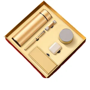 Vente en gros personnalisé Logo d'entreprise personnalisé Cahier et stylo en métal Clé USB Power Bank Coffret cadeau