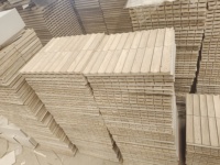 SHIHUI carreaux concaves en travertin naturel décoration murale travertin Beige dosseret de cuisine travertin cannelé carrelage mosaïque aiguisé