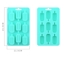 Moule à glaçons en silicone Kingwise 9 cavités en forme de bâtonnet de glace, facile à démouler, pour desserts glacés DIY