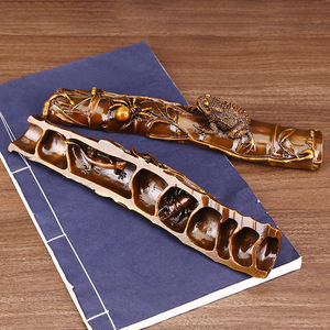 Prensapapeles de Bambú y Latón, 2 Piezas, Color Marrón Antiguo, Decoración de Escritorio, Regalo Artesanal de Oficina, Estilo Tradicional - Product Image 2