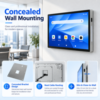 10.1 15.6 21.5 Ultra Tipis 23mm Pelat Pintu Digital 10 Titik Sentuh 1920x1080 FHD Setengah Luar Ruangan IP65 Tahan Air Layar Dinding