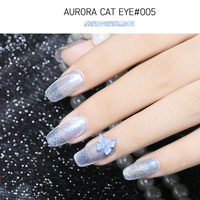 Vernis Gel UV Magnétique Holographique Effet Œil de Chat Cristal Aurore 8ml 8 Couleurs HS OEM Marque Privée Sans HEMA ni TPO pour Salon de Manucure
