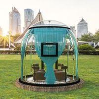 Nouvelle Tente Dôme Hôtel Bulle Transparente Étoile en Polycarbonate, Amovible, pour Glamping en Station de Plein Air à 360 Degrés