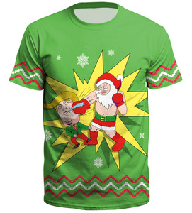 Men Christmas All‑Over Print <b>T</b>‑Shirt Crew Neck Short Sleeve Festive <b>Xmas</b> Holiday Party Tee - Product Image 6
