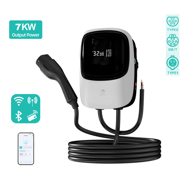 7KW 32A Type 2 GBT AC EV Fast Charger New Condition Car Charging Station with Wifi APP & RFID for Electric Vehicle