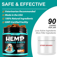 Friandises calmantes pour chiens à marque privée, 150 bouchées, supplément avancé au chanvre, friandises molles apaisantes pour la relaxation et le soulagement de l'anxiété et du stress chez les chiens