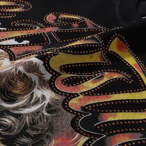 T-shirt da Uomo Oversize di Alta Qualità con Stampa <span class=keywords><strong>Angelo</strong></span> Bendato e Applicazioni Hot Drilling, <span class=keywords><strong>Abbigliamento</strong></span> Streetwear Personalizzato - Product Image 6