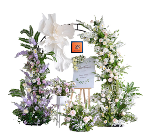 ดอกไม้ประดิษฐ์รูปโค้งเหมือนจริงทำด้วยมือสำหรับงานแต่งงานกิจกรรมกลางแจ้งในท้องทุ่งการเดินทางเป็นมิตรกับสิ่งแวดล้อม - Product Image 5