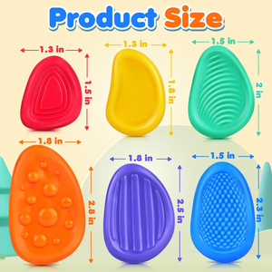 ของเล่นฟิดเจ็ตใหม่สำหรับผู้ใหญ่ ของเล่นซิลิโคนรูปทรงหิน 6 ชิ้น แบบมีพื้นผิว สำหรับเด็กออทิสติก ช่วยผ่อนคลายความเครียด ของเล่นบรรเทาความเครียด ของขวัญคริสต์มาส - Product Image 6