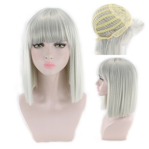 Perruque d'animation européenne et américaine pour femmes, <span class=keywords><strong>cheveux</strong></span> longs et raides, frange droite, <span class=keywords><strong>coiffure</strong></span> mi-<span class=keywords><strong>courte</strong></span>, commerce transfrontalier - Product Image 4