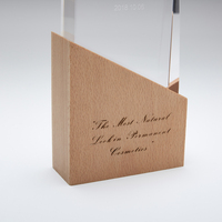 Trophée en cristal transparent de haute qualité en forme de parallélogramme, prix personnalisé en cristal, prix en bois, plaque en cristal