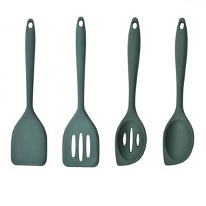 Juego de 4 Utensilios de Cocina de Silicona Clásicos, Cucharas de 28 cm, Antiadherentes, 150 g, Aptos para Lavavajillas y Horno, Espátula para Mezclar - Product Image 2