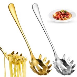 Stainless Steel <b>Spaghetti</b> Fork Spoon <b>Long</b> Handle Pasta Server Noodle Scoop Slotted Pasta Serving Utensil for Kitchen Restaurant - Product Image 1