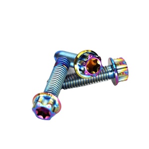 Titanium GR5 Motorcycle Hex Flange Bolt M8 PVD Finish UNC Thread 30mm Flange <b>Screw</b> with Hex Socket Head Cap for Repair - Product Image 5