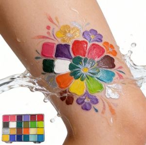 สีเพ้นท์หน้าและผิวกายสำหรับเด็ก 24 สี คุณภาพสูง กันน้ำ ควบคุมความมัน ขายส่ง - Product Image 3