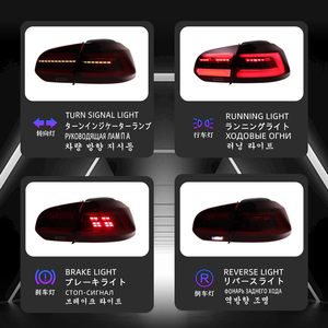 AURON LED Taillights 2009-2013 VW Golf 6 Clear Lens New Retrofit Upgrade <b>Plug</b>&Play 6000 lm 6000K - Product Image 3