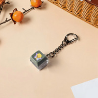 Korea Idol Kids Merch Decompression Toy Acrylic One-click Cartoon Keycap Key Chain Lights K-pop Fidget Keyboard Keychain