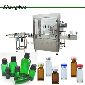 high quality factory price Automatic Potions Ampere glass bottling filling capping labeling machine plug inserter machine