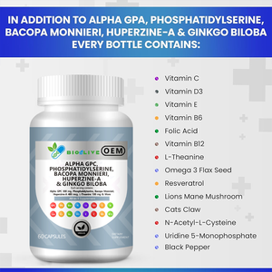 OEM アルファ GPC & ホスファチジルセリン ブレインカプセル |   60カプセル入り脳機能改善サプリメント - Product Image 3