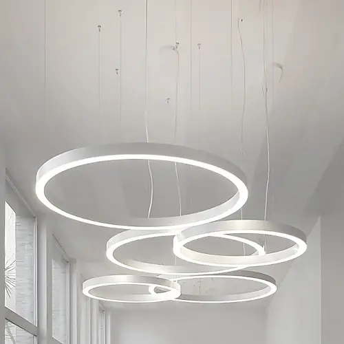 Nordic restaurant chandelier light luxury modern minimalist designer office Ring Circular Round Profile Chandelier Light
