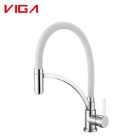 Tuyau flexible en silicone à trou unique, robinet de cuisine portable, robinet d'eau chaude et froide de cuisine noir