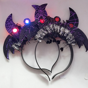 <strong>Pumpkin</strong> Witch Hat with Devil Horns LED Flashing Halloween <strong>Headband</strong> for Festive Celebrations New Year Unique Design Bag Packaging - Product Image 4