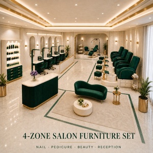 Ensemble de mobilier de salon : Table de manucure, Fauteuil de pédicure, Lit de beauté, Tabouret de technicien, Canapé d'attente, Équipement professionnel pour salon de beauté - Product Image 1