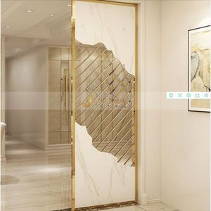 EX324 Luxury Modern Gold SUS Carved Decorative Laser Cut Stainless Steel Foldable Multifunctional Partition <b>Screen</b> <b>Panel</b> - Product Image 1