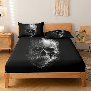 Wholesale Eco-Friendly Knitted 3Pcs Soft Microfiber Polyester <strong>Fitted</strong> <strong>Sheet</strong> Set with American Style Duvet Cover Bedding - Product Image 4
