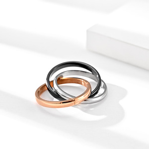 In acciaio inox ceramica tre anelli tre colori neutri maschio e femmina ad incastro tre anelli <span class=keywords><strong>collana</strong></span> coppia di deformabl - Product Image 2
