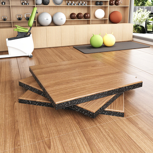 Holzoptik Gummimatte Wasserdichte Holzmaserung Fitness-Bodenfliesen Haushalt Lärmreduzierung Ungiftige Gummi-Bodenmatte - Product Image 1