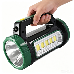 Solar Rechargeable Portable <b>LED</b> Spotlight Waterproof Outdoor Emergency Handheld Searchlight Camping <b>Flashlight</b> - Product Image 1