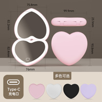 Miroir de maquillage portable pliable, directement de l'usine, avec logo personnalisé, grossissement 5x, idéal pour la beauté et le maquillage en voyage des femmes
