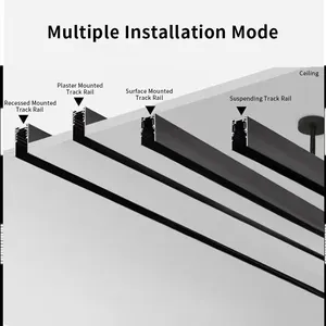 New Design Magnetic Track Light 48V Surface Recessed Pendant LED Spot Light Magnetic Track Rail Magnetic Track Lighting System