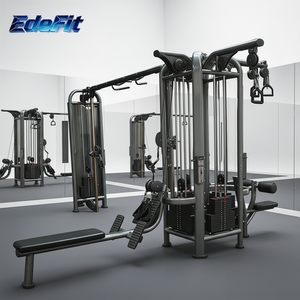 Equipo de Gimnasio Comercial Multifuncional de 5 <span class=keywords><strong>Estaciones</strong></span>, Estación de Ejercicio Tipo Jungla con <span class=keywords><strong>Cuatro</strong></span> <span class=keywords><strong>Estaciones</strong></span>, con Polea para Ejercicios de Tracción, Remo y Cables - Product Image 1