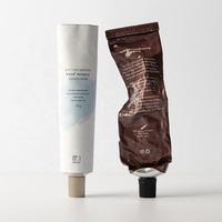 Tubes en aluminium pliables minimalistes personnalisés, crème pour les mains, tube de dentifrice recyclable en aluminium pur, conteneur cosmétique, tube à presser