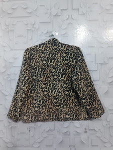 Leopard Print <b>Quilted</b> Velvet O-Neck Short <b>Jacket</b> Bold Animal <b>Pattern</b> Eco-Friendly Breathable Fashion Outerwear Modern - Product Image 4