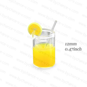 Vente en gros d'accessoires pour maison de poupée jus d'orange miniature 12mm petits ornements alimentaires pour bricolage pendentif breloques - Product Image 3